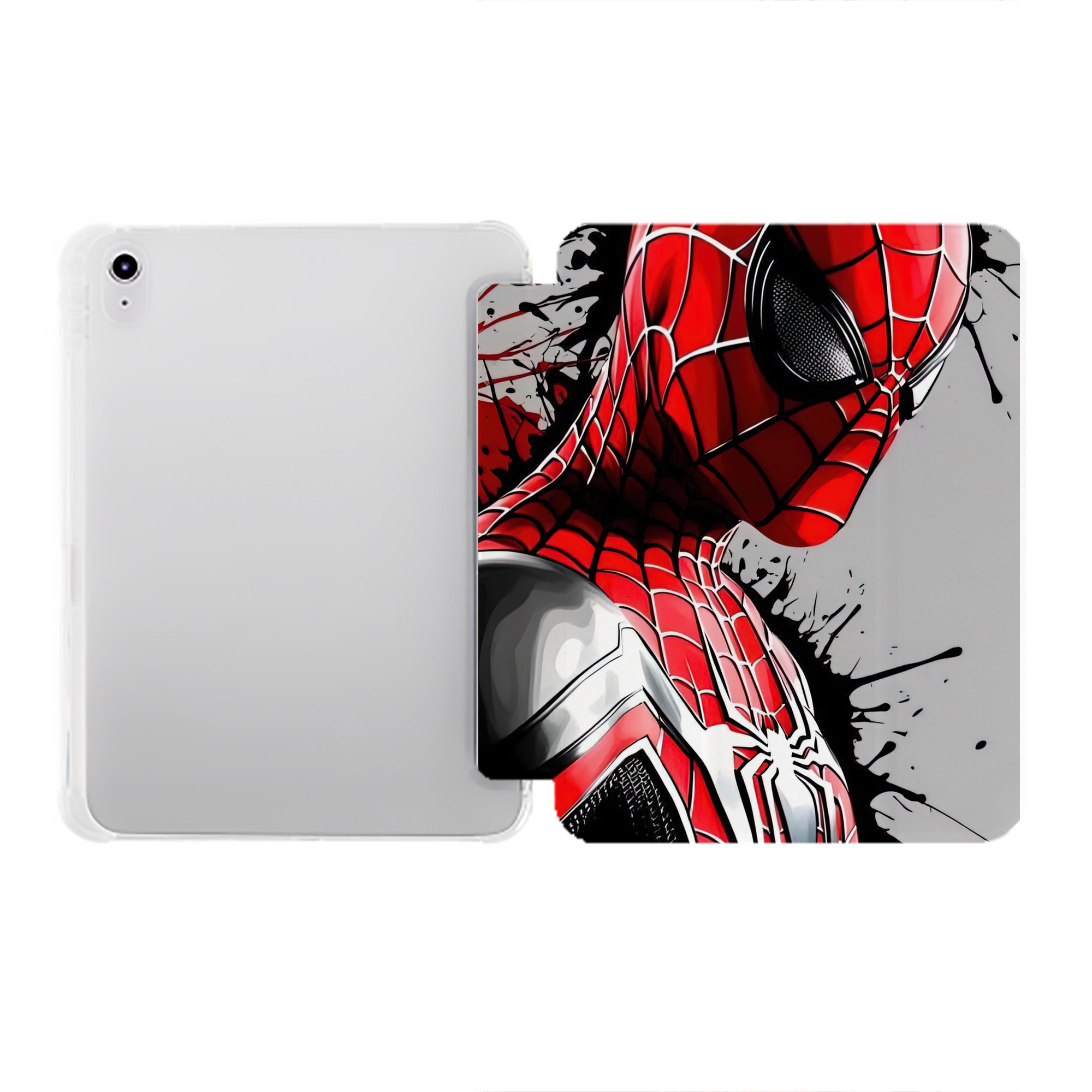 （画像用） Spider Man スパイダーマン IPad ケース ペン収納付き 三つ折りスタンド PUレザー×シリコン 対応機種9.5/10.5/10.9インチ